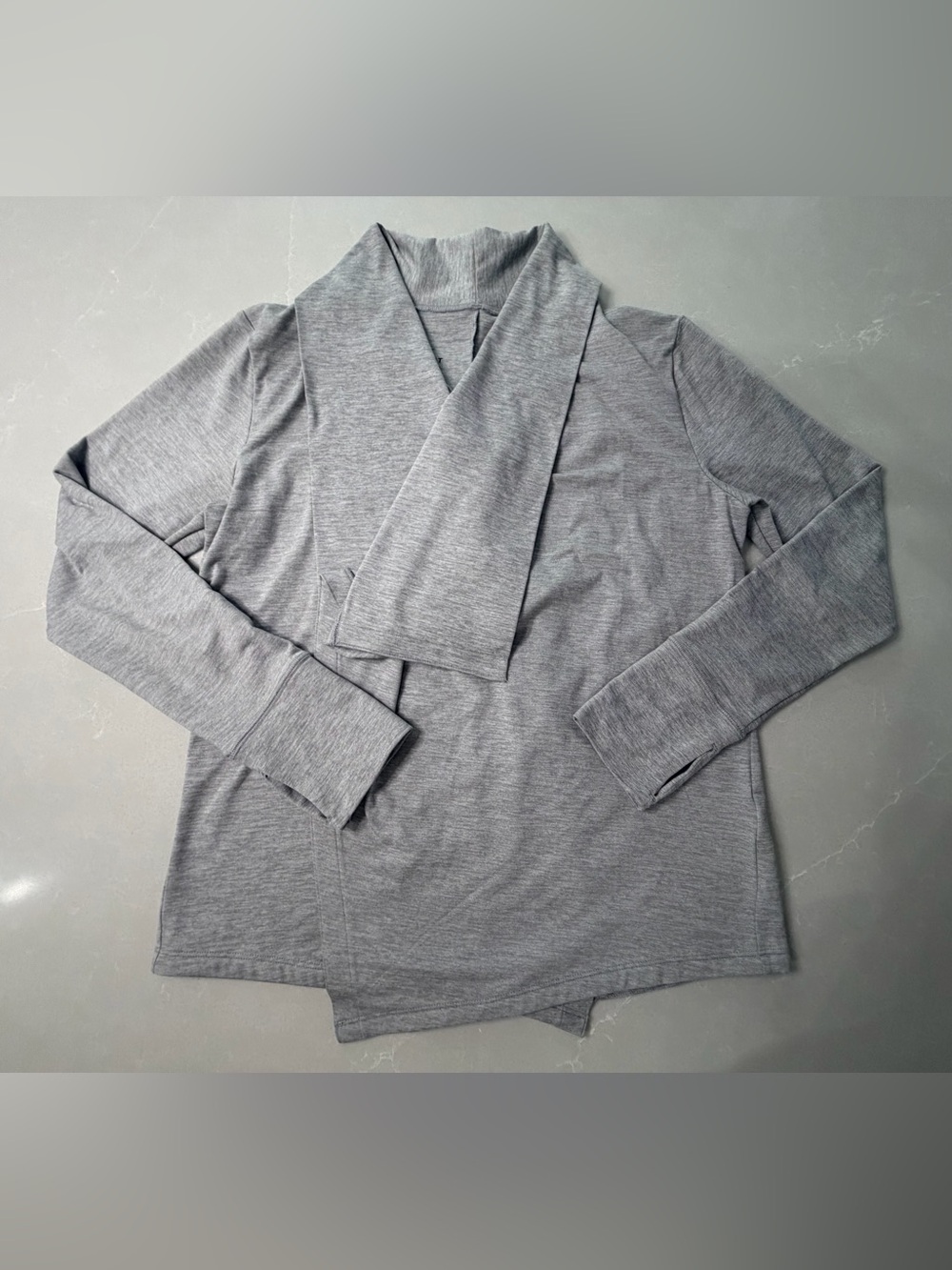 Nike Yoga Collection Open Front Draped Cardigan Top Atmosphere Grey S